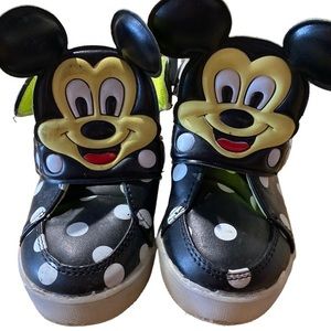 Mickey Mouse Polka Dot Toddler High Top Sneakers